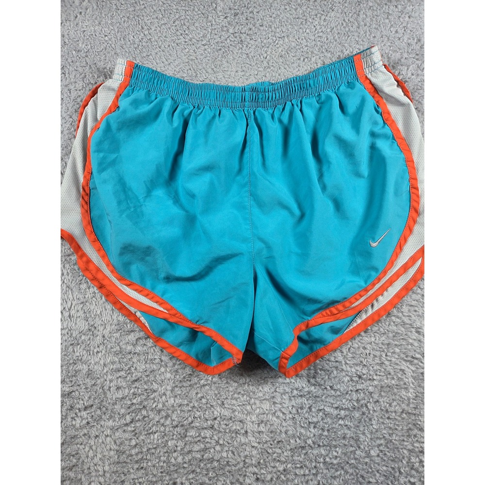 Nike Running Shorts Medium Teal Blue Womens Dri-FIT Tempo Mesh Trim Athletic